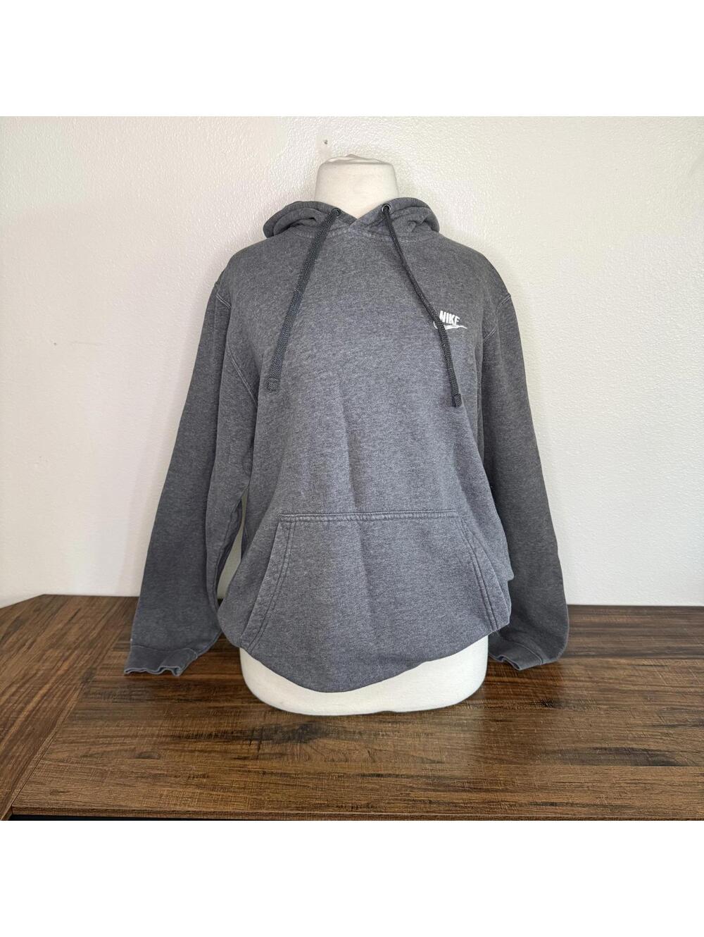 Nike Gray Hoodie Sweatshirt with Front Pocket Large